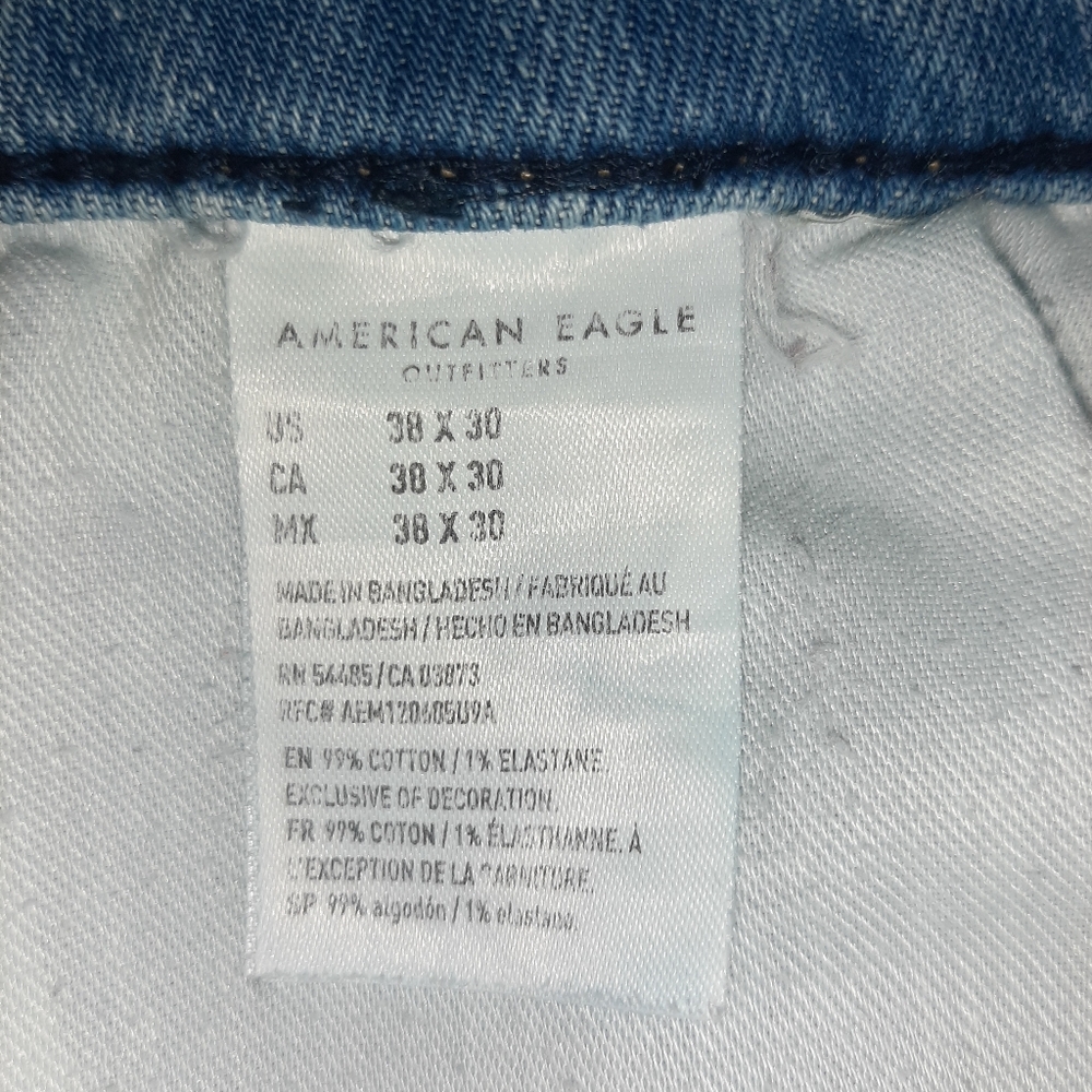 Men's American Eagle Airflex+ Athletic Blue Jeans 38 X 30 - Picture 4 of 7